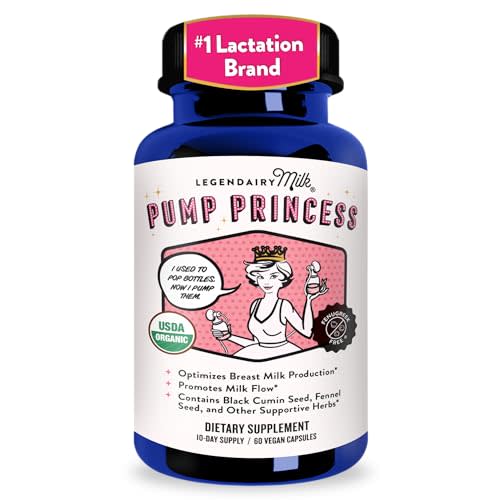 Legendairy Milk Pump Princess Lactation Supplement - Breastfeeding Supplements for Milk Supply Increase and Milkflow - Organic Black Cumin, Fennel and Dill Seeds, Fenugreek Free - 60 Capsules