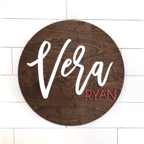 Personalized Wooden Nursery Name Sign - 24 inches