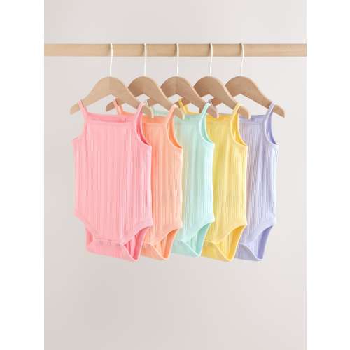 Multi Vest Baby Bodysuits 5 Pack