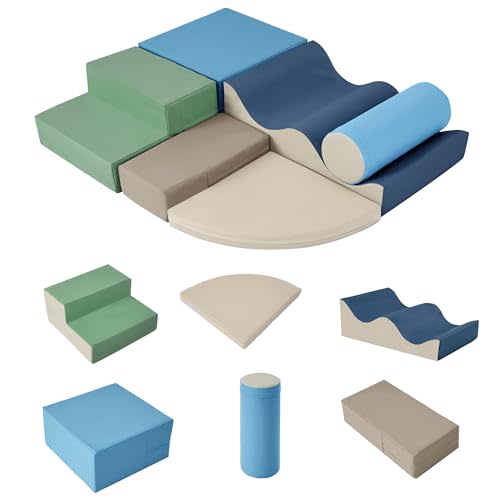 Merax Climbing Toys for Toddlers, Soft Climb and Crawl Playset Indoor Baby Soft Foam Blocks for Climbing, Crawling, 6-Piece