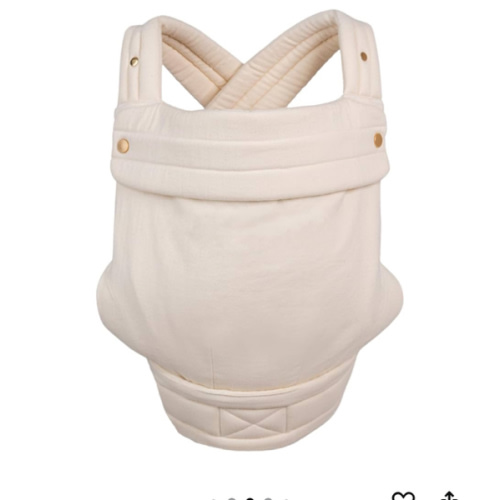 Mabē Monarch Ergonomic Baby Carrier – Premium Cotton Soft Structured Newborn to Toddler Carrier with Hip-Healthy Design, 3 Carry Positions (7-35lbs), Lightweight & Breathable, (Ivory)