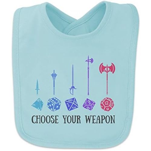 Choose Your Weapon Dungeon RPG Dice Baby Bib
