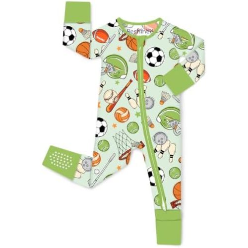 babee Reshinee Bamboo Viscose Baby Footie Pajama, Zipper Sleeper Boys Girls