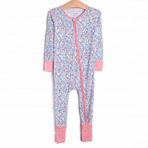 By the Bay Blooms Bamboo Zippy Pajama, Blue – Stitchy Fish