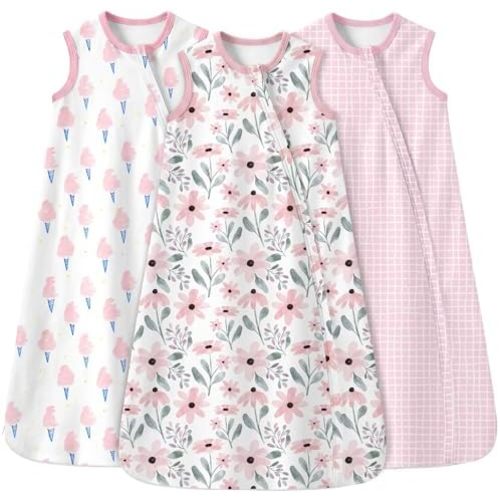 Yoofoss Baby Sleep Sack 0-24 Months Wearable Blanket for Babies 100% Organic Cotton 2-Way Zipper 0.5 Tog