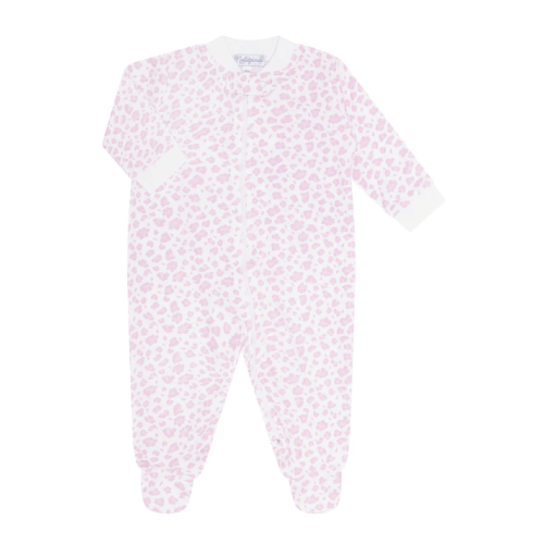 Pink Cheetah Print Zipper Footie