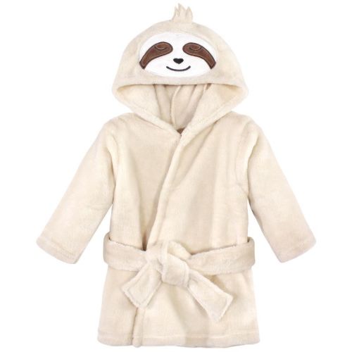 Hudson Baby Infant Unisex Plush Animal Face Bathrobe, Sloth, 0-9 Months