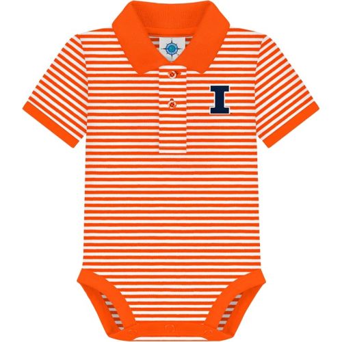 College Baby NCAA Striped Polo Bodysuit Short Sleeve - Unisex (0-12 Months)