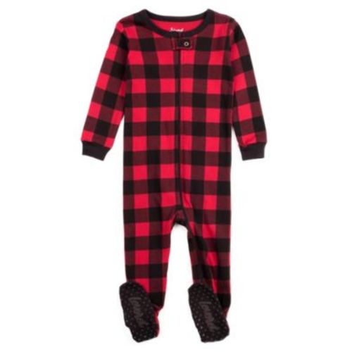 Baby Footed Cotton Plaid Holiday Pajamas