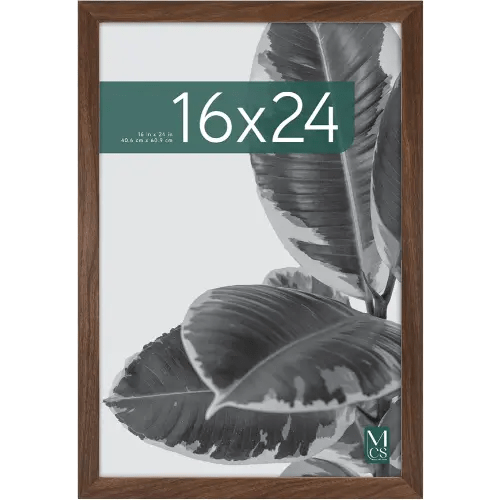 MCS Studio Gallery 16x24 Poster Frame Walnut Woodgrain Engineered Wood, Vertical & Horizontal Wall Hanging Large Picture Frame for Photos, Posters & Art Prints (1-Pack)