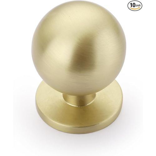 Asidrama 10 Pack Brushed Brass Kitchen Cabinet Knobs, Cabinet Knobs Kitchen Cabinet Hardware for Cupboard Drawer Knobs Dresser Knobs