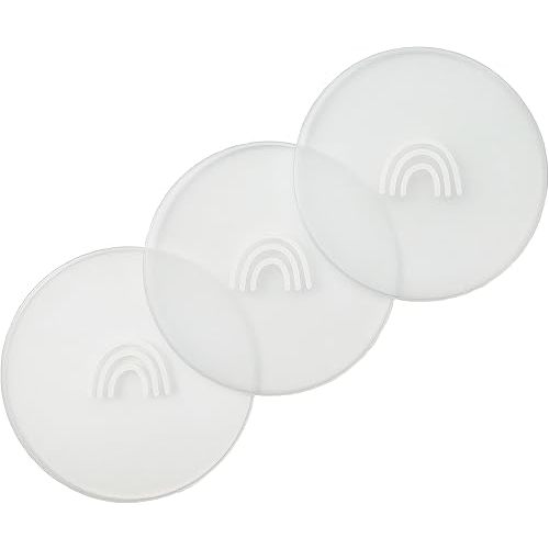 Hippypotamus Lids for Toddler Plates - Fits Silicone Baby Plates 7.75 in. Diameter - BPA Free - Set of 3 (Clear Lids)