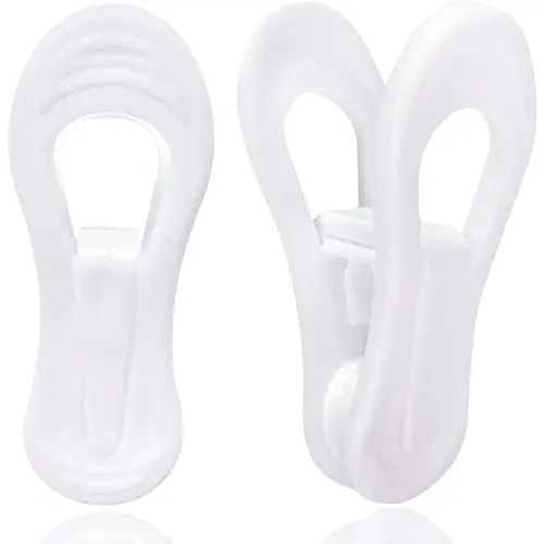 White Hanger Clips 60 Pack, Multi-Purpose Plastic Hangers Clips Perfect for Plastic Velvet Hangers, Clothes Pins Finger Clip for Skirt Pants