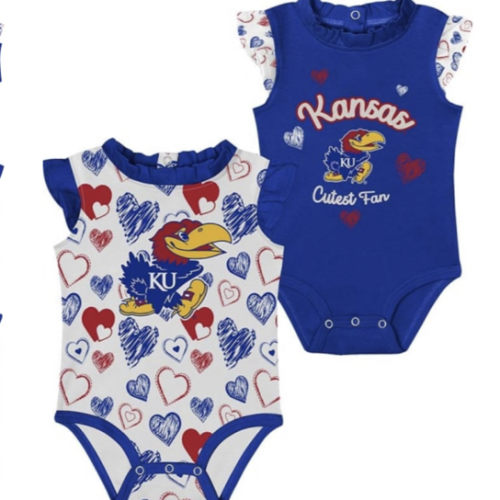 Kansas Jayhawks Baby ROYAL Happy Hearts One Piece Set - 133418952