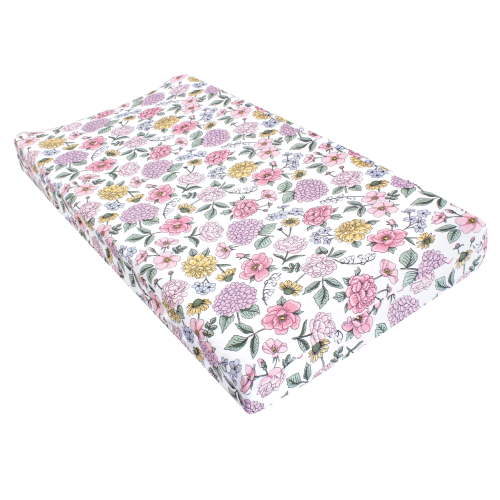 Hudson Baby Infant Girl Changing Pad Cover, Vintage Blossom, One Size