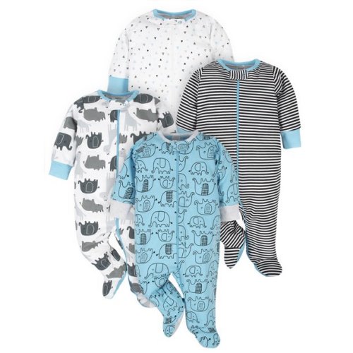 Onesies® Brand Newborn Baby Boys Sleep 'N Play Footed Pajamas, 4-Pack