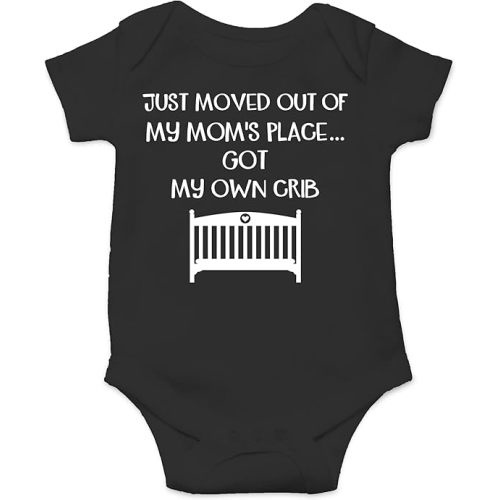 CBTwear Moved Out of My Mom Place and Got My Own Crib - Baby Clothes - Funny Newborn Bodysuit Outfits for Boys and Girls