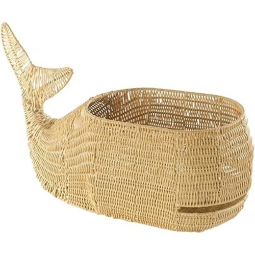 Kaplan Early Learning Whale Washable Wicker Floor Basket | Ocean-Inspired Woven Rattan Storage Bin | Home Decor Organizer