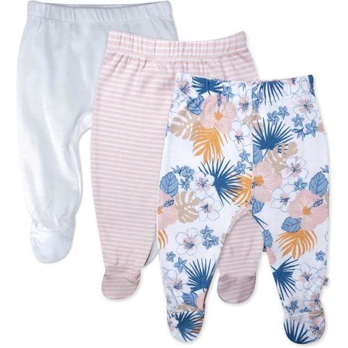 HonestBaby Baby 3-Pack Footed Pants - Size 3-6 Mo