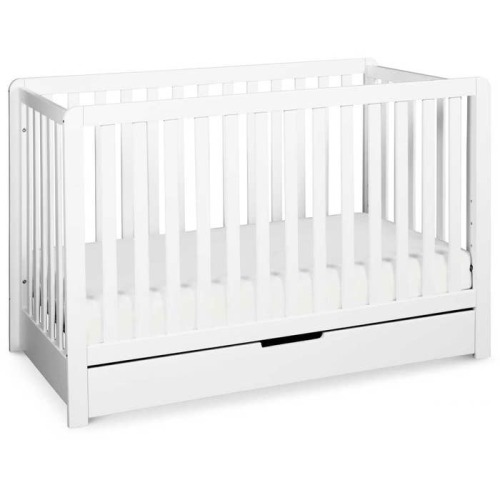 Colby 4-in-1 Convertible Crib with Trundle in color walnut