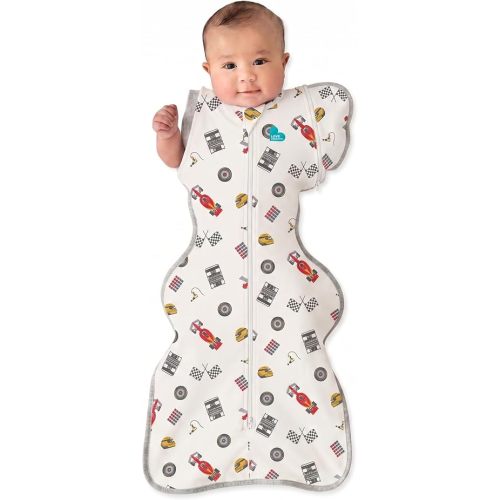 Love to Dream Swaddle Up Transition Swaddle, 1.0 TOG, Patented Zip-Off Wings, Gently Help Baby Transition from Being Swaddled to Arms Free When Showing Signs of Rolling. 19-24 lbs, Dream Racer