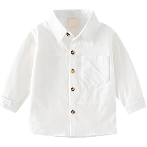 Baby Boys Long Sleeve Button Down Shirt Tops Baby-Boys and Toddler Shirt Spring Boys' Long Sleeve Dress Shirt