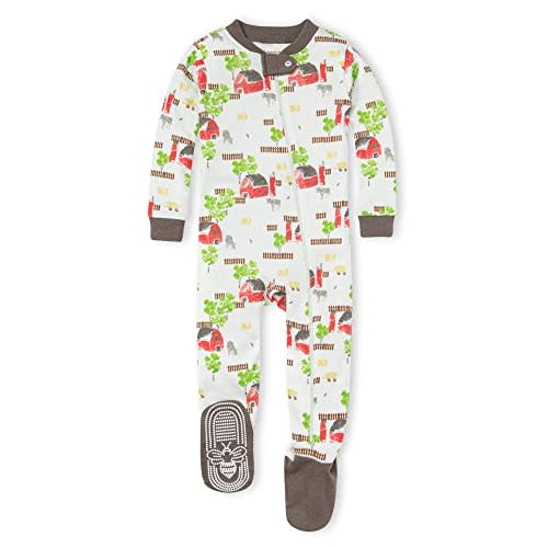 Burt's Bees Baby Baby Girls' Unisex Pajamas, Zip-Front Non-Slip Footed Sleeper Pjs, Organic Cotton