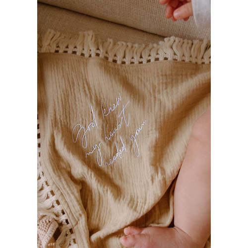 God Knew My Heart Needed You Tan Tassel Swaddle Blanket – OUR HOUSE ABOVE