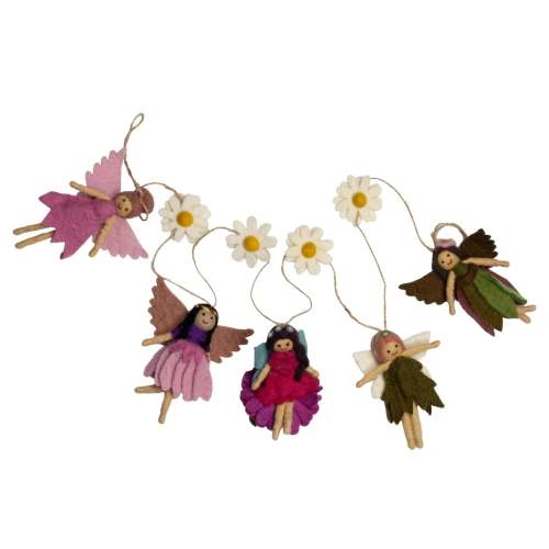 Fair Trade Handcrafted Felt Fairy Garland- Blue Otter Toys