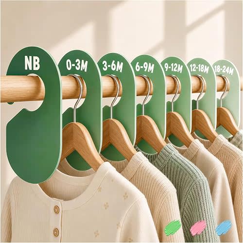 Baby Clothes Size Dividers Set for Nursery Closet Organizer, 7 Pcs