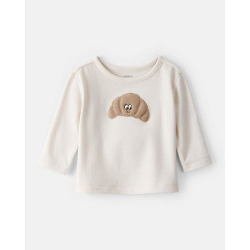 Baby Boy Croissant Long-Sleeve Tee - White - Carter's | Carter's