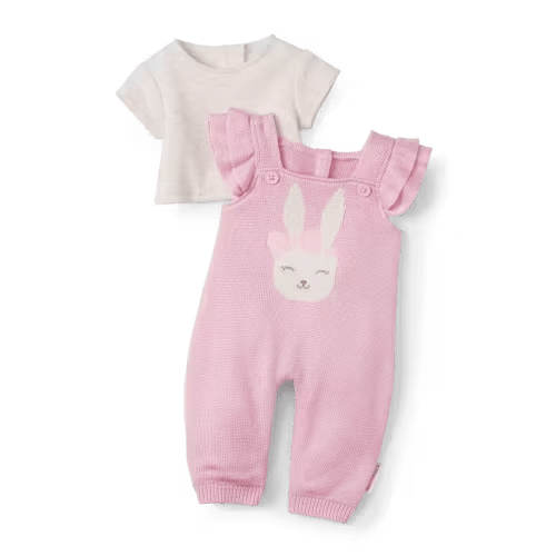 Bitty Baby - Pink Bunny Overalls Set for Bitty Baby® Dolls
