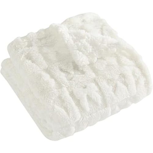 Manta Belle Bow – Manta de forro polar para bebé, ultra suave y acogedora para niñas y niños, recién nacido, revelación de género para cochecito de cuna, 30 x 40 pulgadas (crema, 30 x 40, lazo)