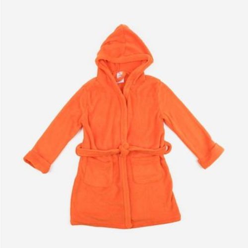Leveret Kids Fleece Solid Color Hooded Robe