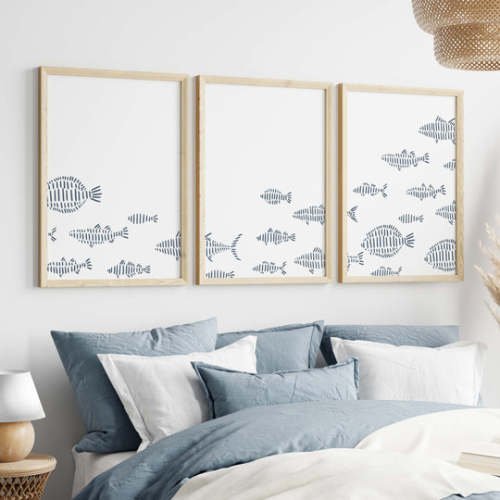 School of Fish Illustration - Set of 3 | Jetty Home