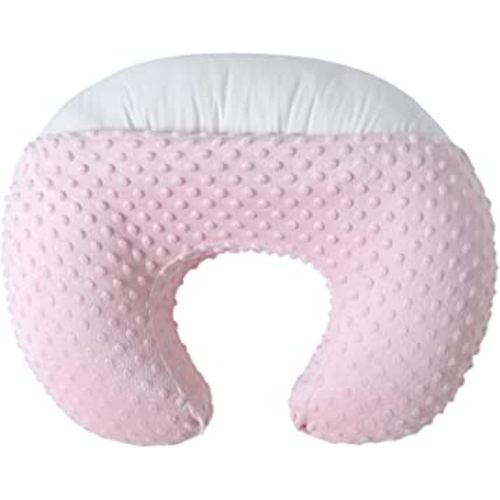 Nursing Pillow and Positioner Breastfeeding and Bottle Feeding, Propping Baby, Tummy Time, Sitting Support for Baby Boy Baby Girl, with Removable Dots Cover (Blushing Bride)