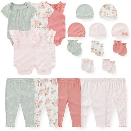 JELYLOVE 20 Pack Baby Boy Girl Bodysuits Sets New born Clothes Essentials