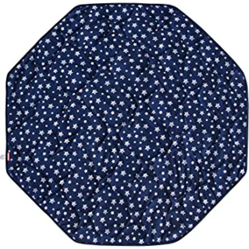 Playpen Mat 8 Panel Navy Fits for Regalo My Play Deluxe Extra Large Portable Play Yard, Non Slip Baby Octagon Playpen Mattress Pad, Navy Star Print Playard Pad