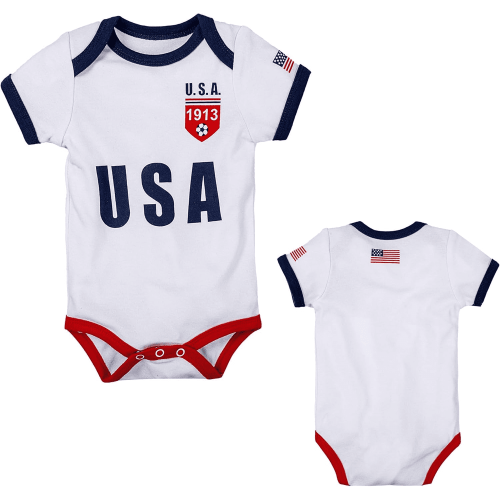 Cnins Toddler US Soccer Jersey Bodysuit for Boy Girl Baby Onesie Unisex (3-6 months)