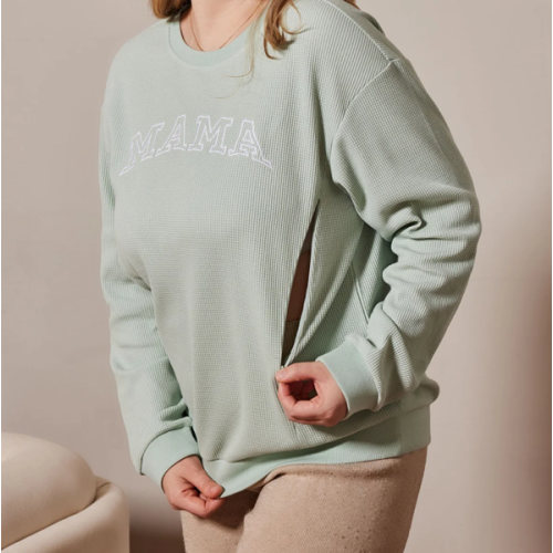 Waffle Knit Mama With Zippers Breastfeeding Sweatshirt – Giftifymama