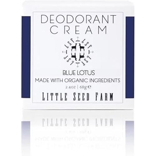 Little Seed Farm All Natural Deodorant Cream - Blue Lotus - Aluminum Free Deodorant for Women or Men, Net Wt. 2.4oz | 68g