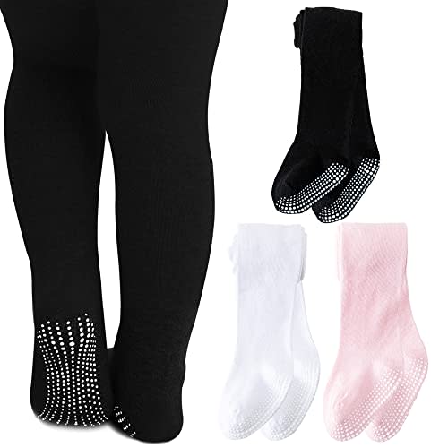 Mini angel Baby Tights Non Slip Baby Girl Tights Plain/Shoe-Look Leggings Seamless Pantyhose Warm Cotton Leggings Non-Skid