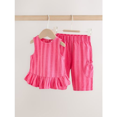 Red Stripe Baby Woven Top and Trousers Set 2 Piece (0mths-2yrs)
