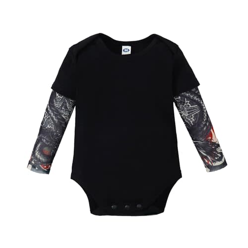 Magic Park 3-24M Infant Baby Boys Girls Tattoo Sleeve Romper Bodysuit Toddler Boy Tattoo Shirts Jumpsuit