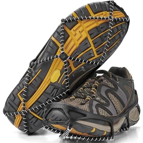 Yaktrax Walk Traction Cleats - 360-Degree Grip on Snow, Ice, & Multi-terrain Surfaces - Elastic Outer Band w/ Easy-On/Off Heel Tab & 1.2mm Zinc-coated Steel Coils - Abrasion & Rust Resistant - Unisex