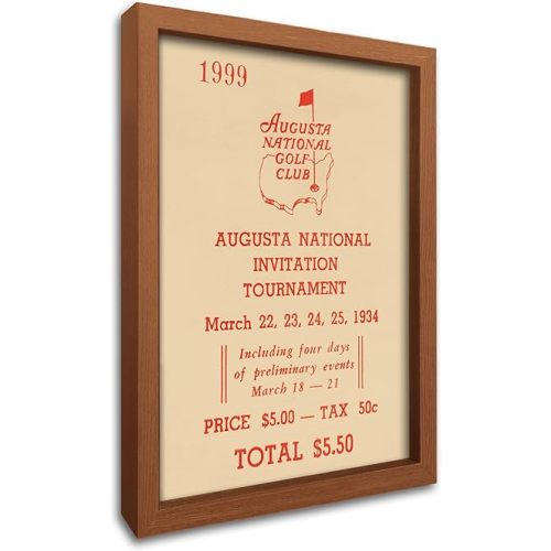 Framed Vintage Golf Wall Decor, Masters Golf Augusta National 1934 Tournament Wall Art Canvas Poster for Living Room Bedroom Office Decorations (art-1, 8" x 10")