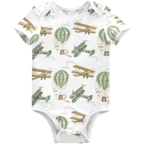 Ollabaky Unisex Baby Bodysuits Short Sleeve Cotton Baby Clothes for Girls 0-24 Months