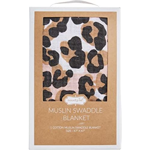 Mud Pie Muslin Swaddle, Leopard