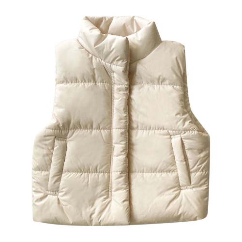 Baby Puffer Vest Girl Boy Heavyweight Sleeveless Jacket Zipper Up Padded Warm Vests Solid Color Waistcoat Winter Outwear Outfits,3-6 Months