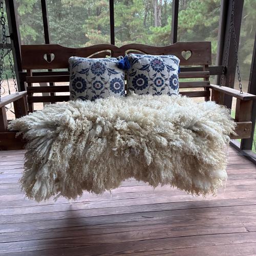 Hand Made Felted Fleece Rug Throw Sheepskin